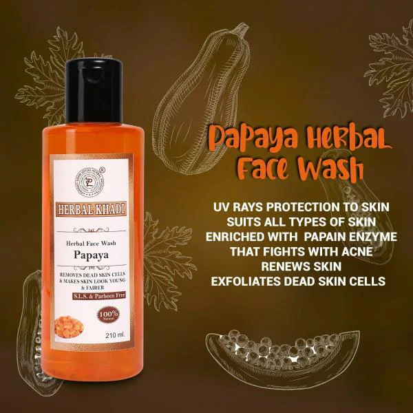 Herbal Khadi Papaya 100 Natural No Sulphates & Parabens Anti Tan Anti