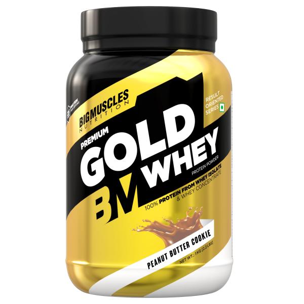 BigMuscles Nutrition Peanut Butter Cookie Gold Whey Protein Powder 1 kg