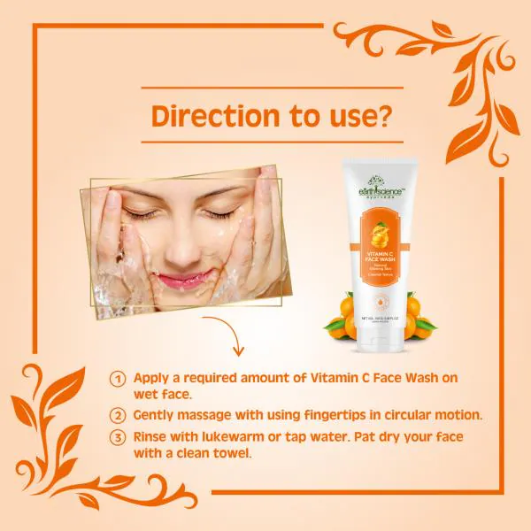 Earth Science Ayurveda 10 Vitamin C with Niacinamide for Natural Glowing Skin Face Wash (100 g
