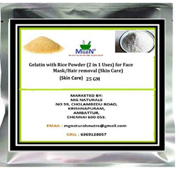 MGBN Gelatin With Rice Powder Mix 2 In 1 Use For Face Mask, Hair Removal Skin Care JioMart