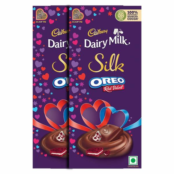 Cadbury Dairy Milk Silk Oreo Red Velvet Valentine's Edition, 130g Pack