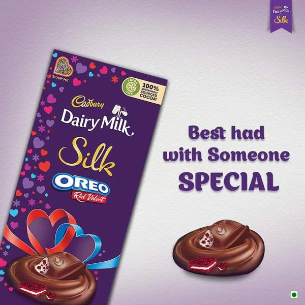 Cadbury Dairy Milk Silk Oreo Red Velvet Valentine's Edition, 130g Pack