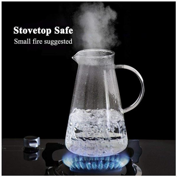 Cracker Transparent Steel Hot Water Glass Jug Milk Carafe With Lid For