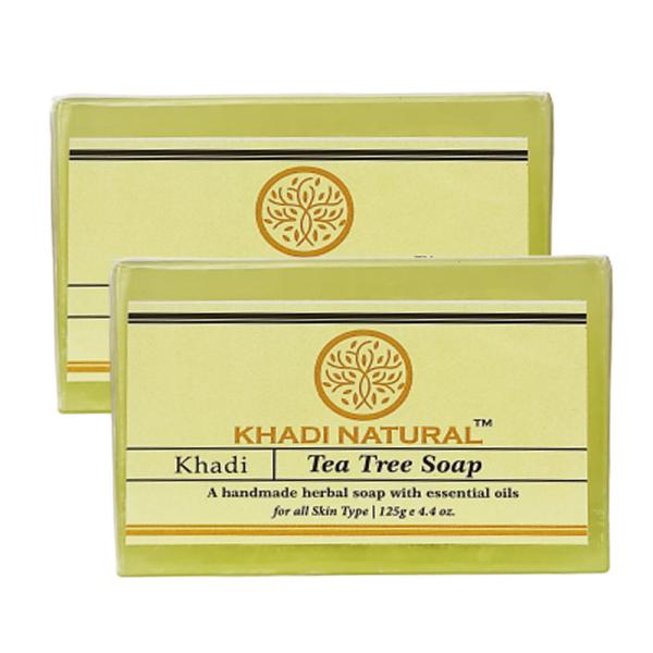 Khadi Natural Tea Tree Handmade Bathing Soap With Essentials Oil Pack