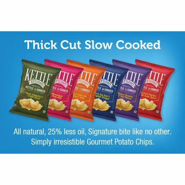 Kettle Studio Potato Chips Himalayan Naked Sea Salt 113g Pack of 3