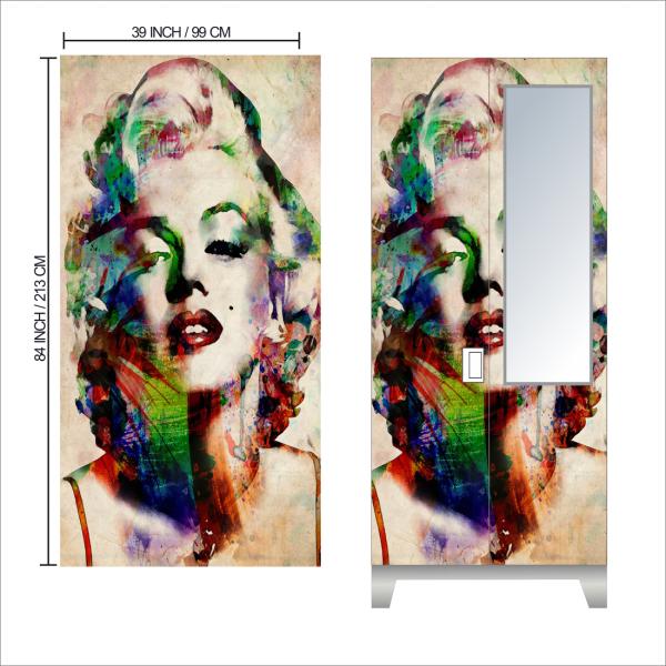 WallWear Almirah Stickers Self Adhesive Almirah Door Sticker