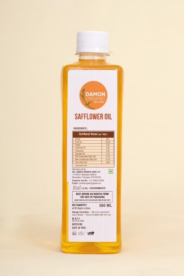 Damon Organic Wooden Cold Pressed Safflower Oil 500ml Pack Of 2 JioMart
