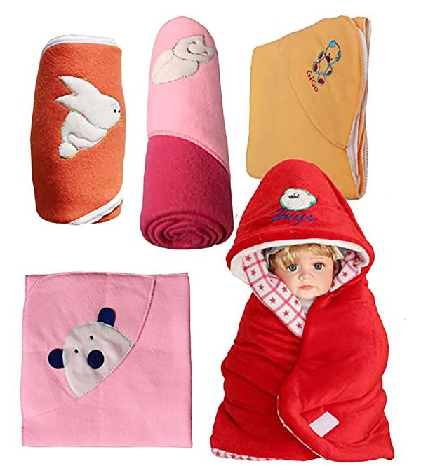 MY NEWBORN Baby Blanket Wrapper Fleece Towels for boy, Girl Gift Pack
