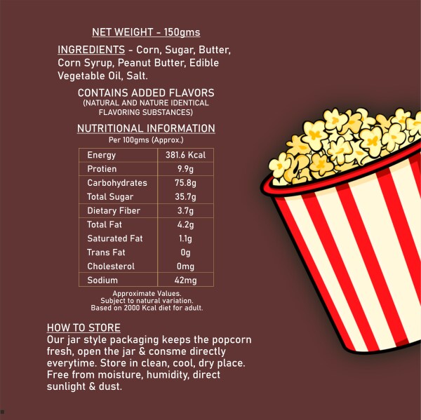 IRIE Peanut Butter Popcorn ReadyToEat Gourmet Flavored Popcorn