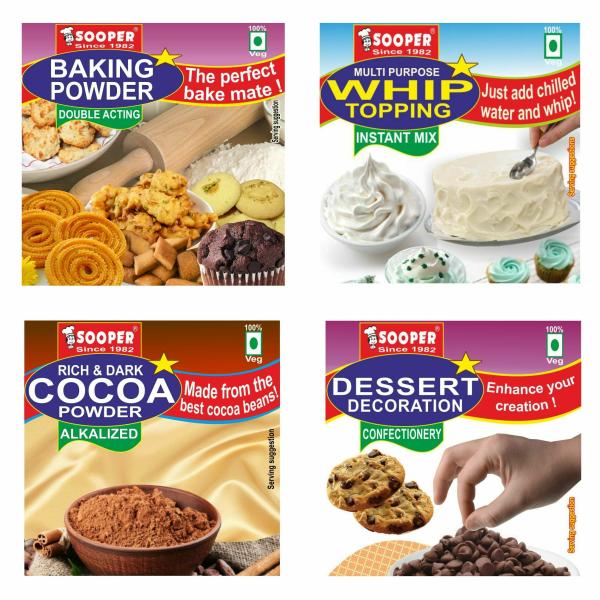 SOOPER BAKING POWDER + WHIPPING CREAM MIX + COCOA POWDER + DARK CHOCO