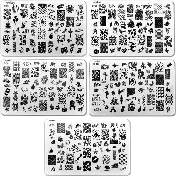 Royalkart Nail Art Stamping Kit Jumbo Image Plate With Soft Nail