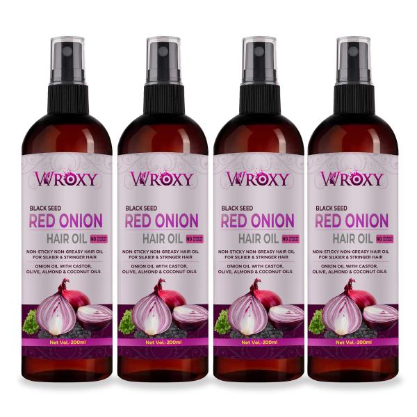 WROXY Onion Hair Oil for Hair Growth and Hair Fall Control - With Black  Seed Oil Extracts - 200 ML (PACK OF 4 - JioMart