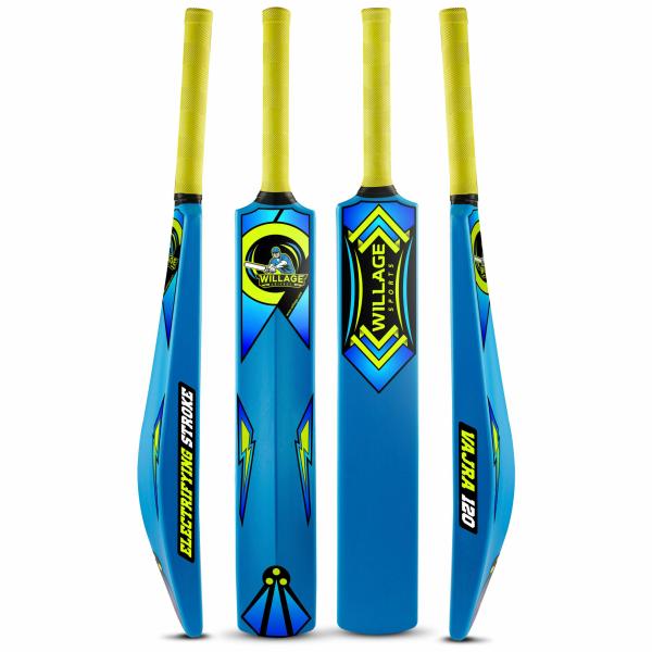 WILLAGE Plastic cricket bat full size for tennis ball Blue Vajra 120