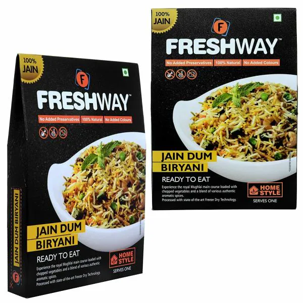 JAIN DUM BIRYANI Combo Pack of 2 , Travel, Instant Food Ready to eat Ready to Cook in 57 Min