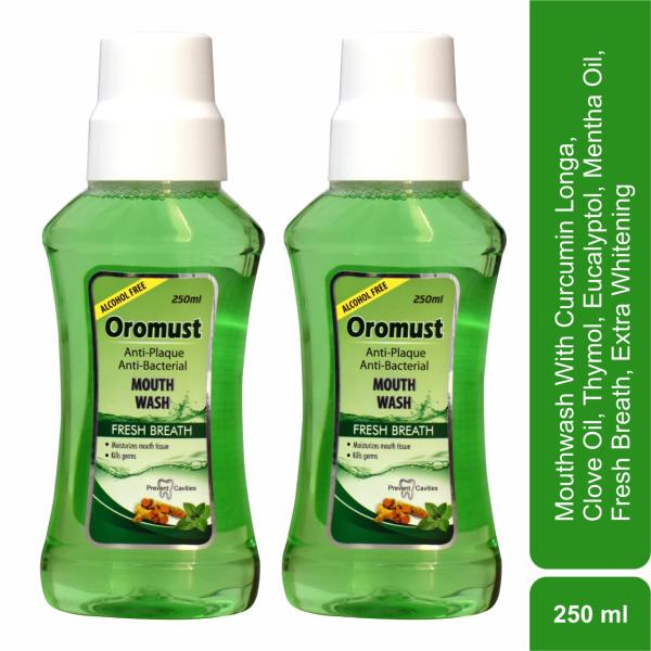 Oromust Mouthwash With Curcumin Longa, Clove Oil ,Mentha Oil , Tea Tree