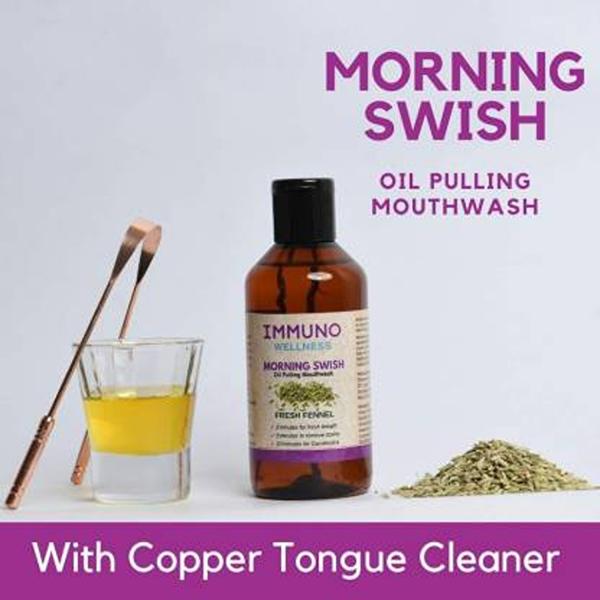 Immuno Wellness MORNING SWISH Ayurvedic Oil Pulling Mouthwash (Fresh