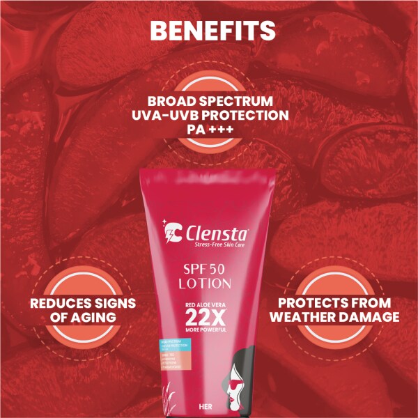 Clensta SPF 50 Sunscreen Lotion With Uvinul T 150, Avobenzone