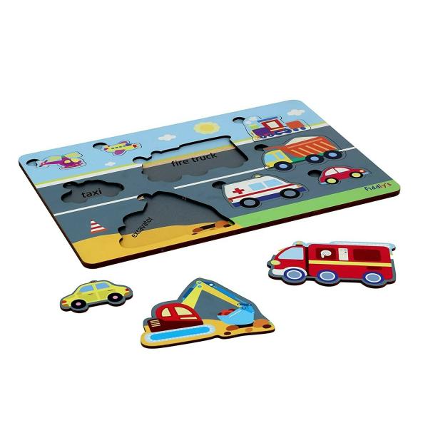 Fiddly's Vehicles Wood Jigsaw Puzzles for Kids JioMart