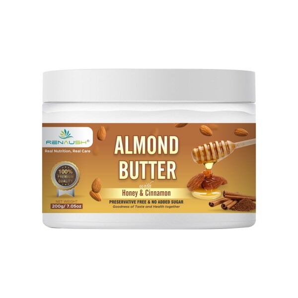 Renaush Almond Butter with Honey & Cinnamon, No Added Sugar 200gm JioMart