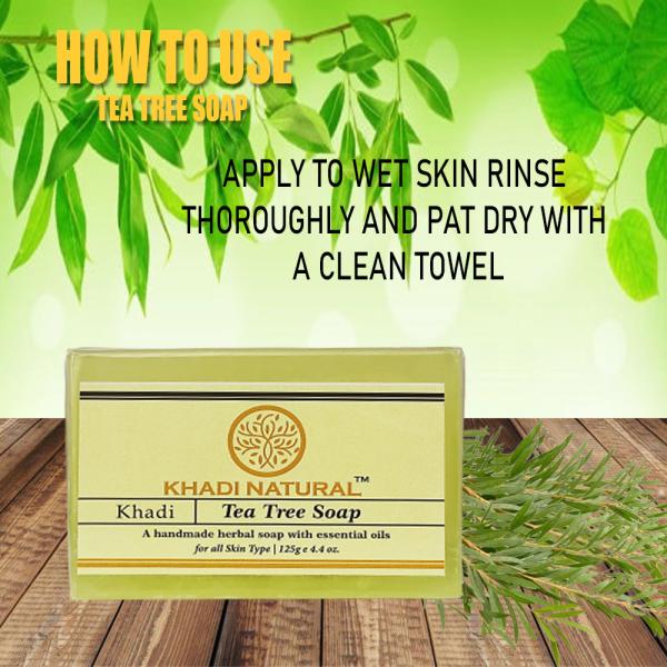 Khadi Natural Tea Tree Handmade Bathing Soap With Essentials Oil Pack