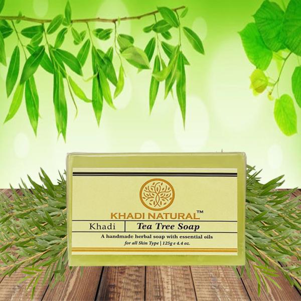 Khadi Natural Tea Tree Handmade Bathing Soap With Essentials Oil Pack