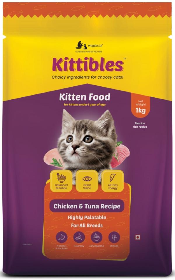 Wiggles Kittibles Kitten Food Dry Kitty, 1kg, 112 months Ashwagandha