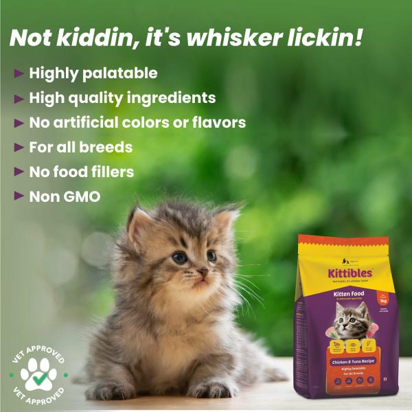 Wiggles Kittibles Kitten Food Dry Kitty, 1kg, 112 months Ashwagandha