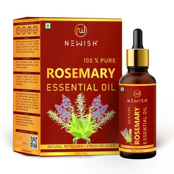 Newish Rosemary Essential oil for hair growth, Skin, Therapeutic Grade and  Diffuser Aroma 30ml - JioMart