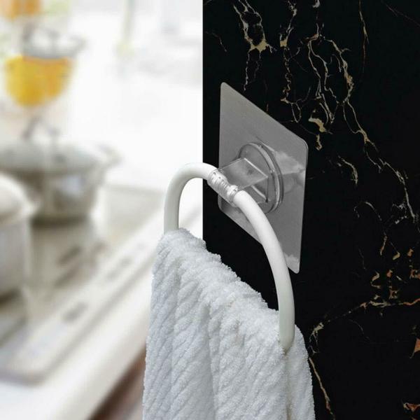 4tens SelfAdhesive Plastic Towel Holder Hanger for Bathroom Kitchen