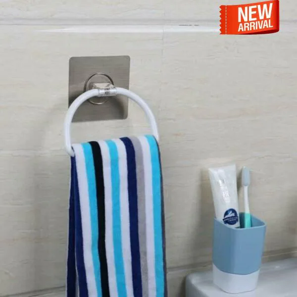 4tens SelfAdhesive Plastic Towel Holder Hanger for Bathroom Kitchen