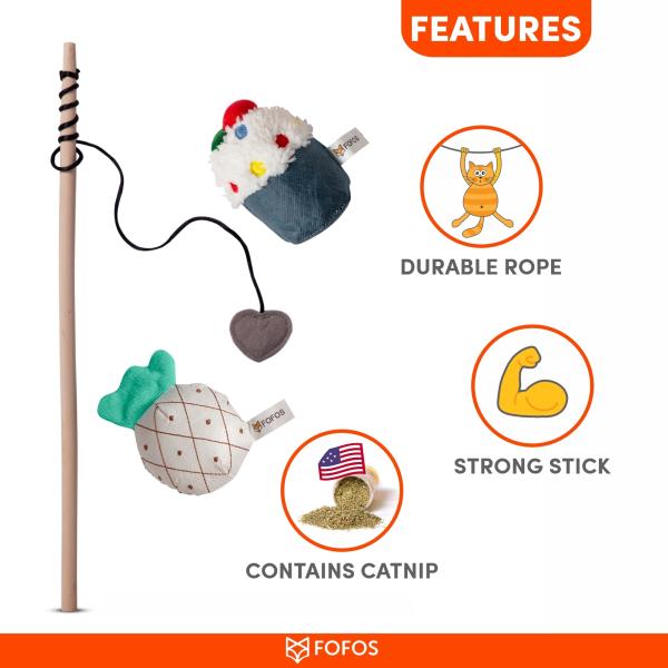 Barkbutler x Fofos Magn Teaser Cake Interactive Cat Teaser Toys US Grade Catnip Inside For