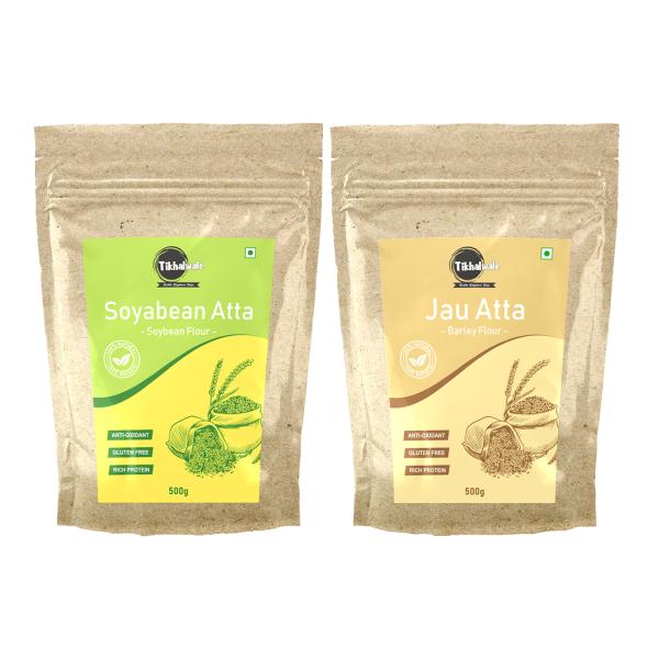 Tikhalwale Combo Pack of Soybean Flour & Barley Flour 500gram JioMart