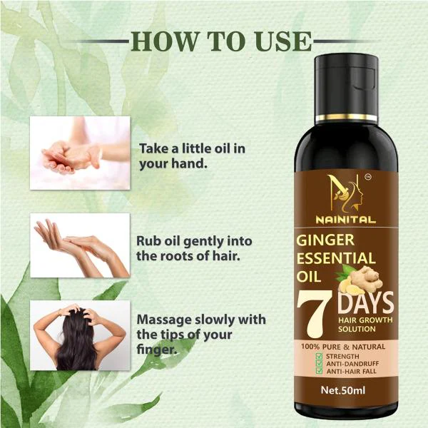 Nainital 7 Days Ginger Hair Oil - for Dandruff Care - Hair Regrowth - for  Women and Men Hair Oil (50 ml) PACK OF 1 - JioMart