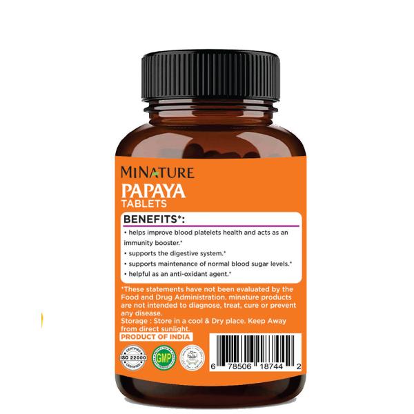 MINATURE Papaya Leaf Tablets, 90 tab JioMart