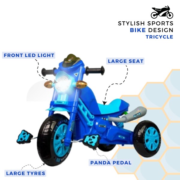 DANDLES Java Sports Bike Pedal Kids Tricycle with Musical Horn and