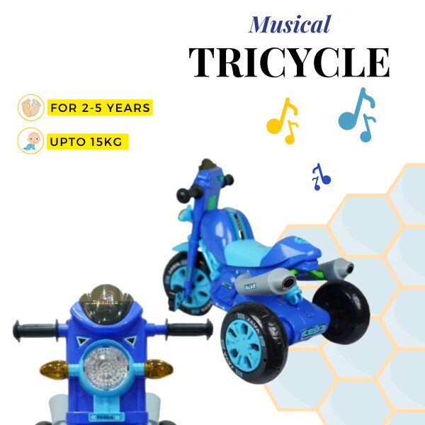 DANDLES Java Sports Bike Pedal Kids Tricycle with Musical Horn and