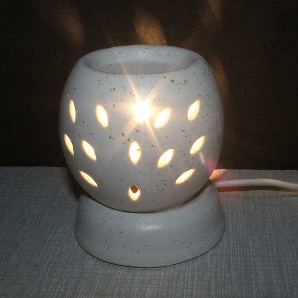 Divine Home White Ceramic Electric Oil Diffuser with Aroma Oil (Pack Of