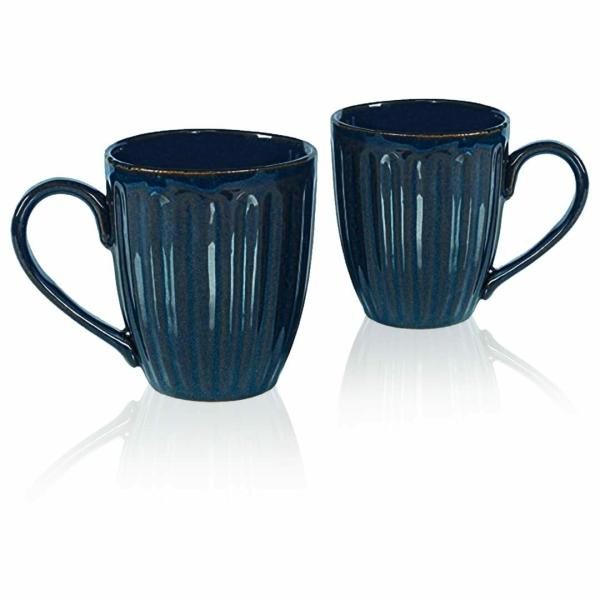 SAIJI MUGS Premium Coffee Mug Set of 2, 300ml (Blue Glam) Microwave