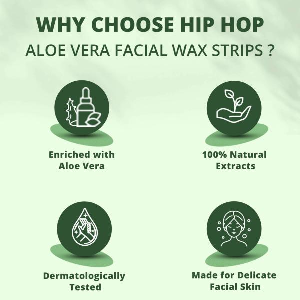 Hip Hop Skincare Facial Wax Strips With Aloe Vera For Sensitive Skin