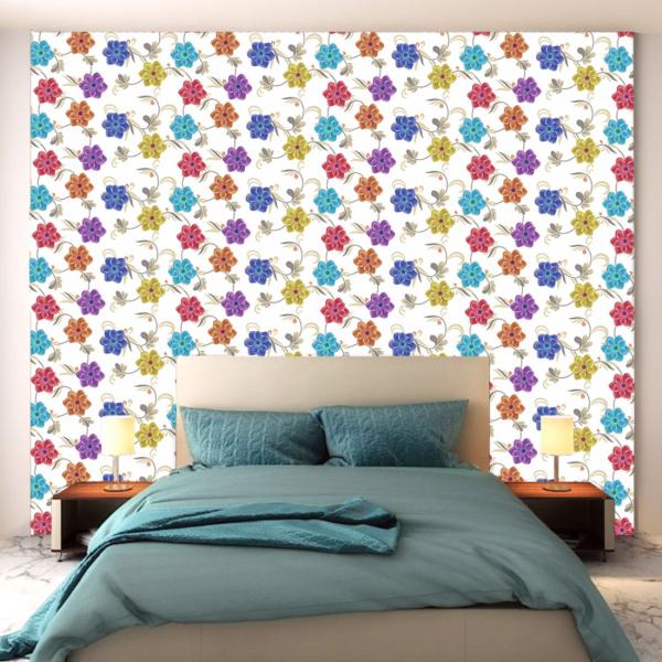WallWear Wallpapers & Wall Stickers Model (PachrangaFlower) Pack Of 1