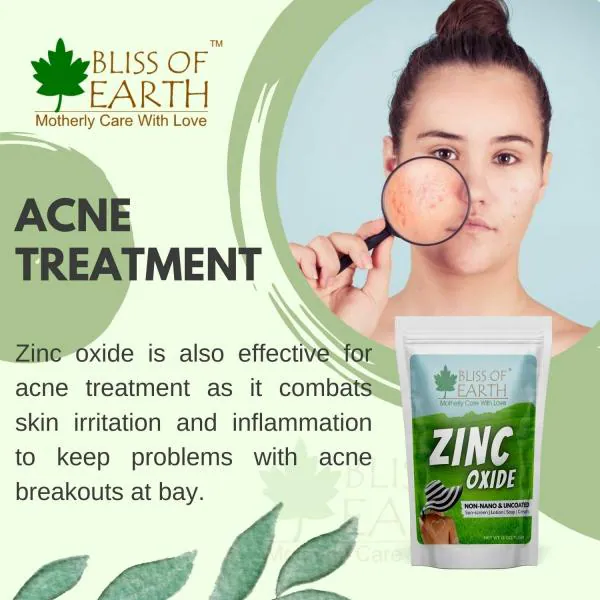 Bliss of Earth 113gm Zinc Oxide Powder NON Nano & Uncoated for Cosmetic & DIY Products Sunscream