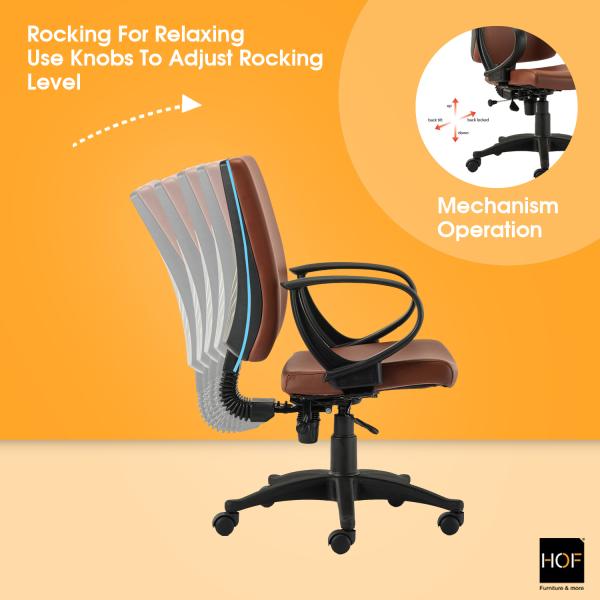 HOF F503 Medium Back Ergonomic Work from Home Leatherette Executive