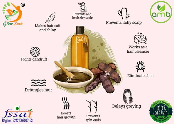 Glow Lush Herbal Shikakai Powder for Herbal Hair Wash (500g) - JioMart