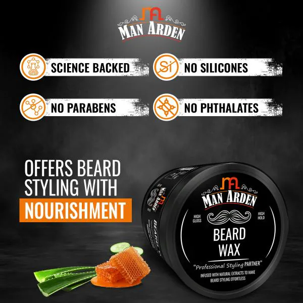 Man Arden Beard Wax Professional Styling For High Gloss, High Hold, Healthy  Beard, Anytime Re-Stylable, 50gm - JioMart