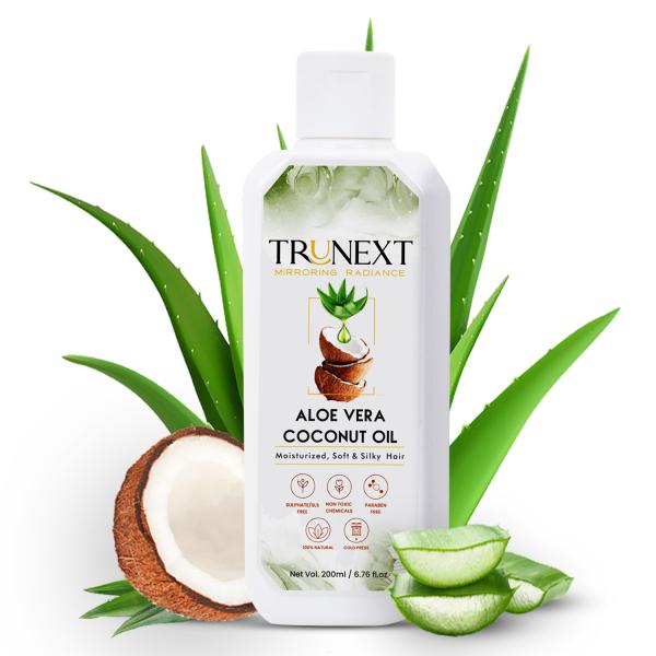 Trunext Aloe Vera Coconut Hair Oil, Controls Hair Fall, Fights Dandruff