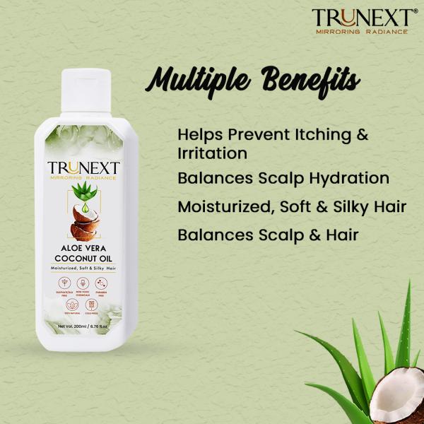Trunext Aloe Vera Coconut Hair Oil, Controls Hair Fall, Fights Dandruff