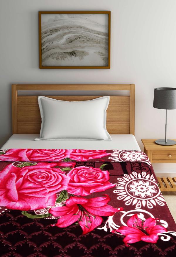 Arrabi Multi Floral Polyester 950 GSM Full Size Single Bed Blanket JioMart