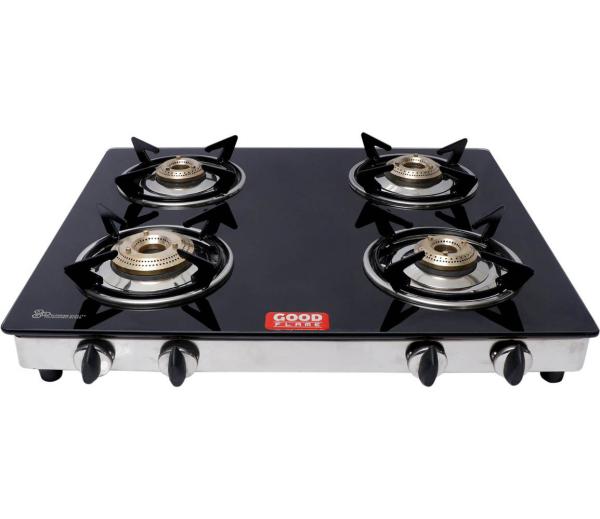 GOOD FLAME 4 Burners Star Black Glass Gas Stove JioMart