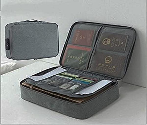 Handcuffs Travel File Organiser Multi Functional Waterproof 3 Layer Document Storage Bag with