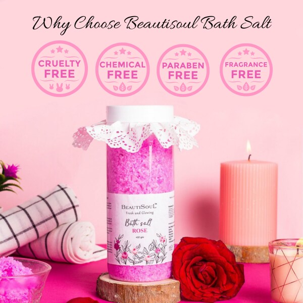 Beautisoul Rose Bath Salt and Foot Soak Bath Salt for Good Sleep